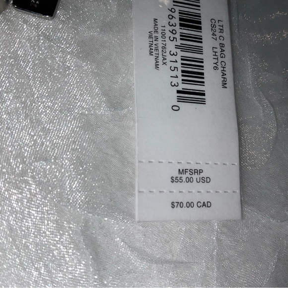 Coach Keyfob, Signature C leather and brushed nickel metal, NWT - Picture 5 of 9